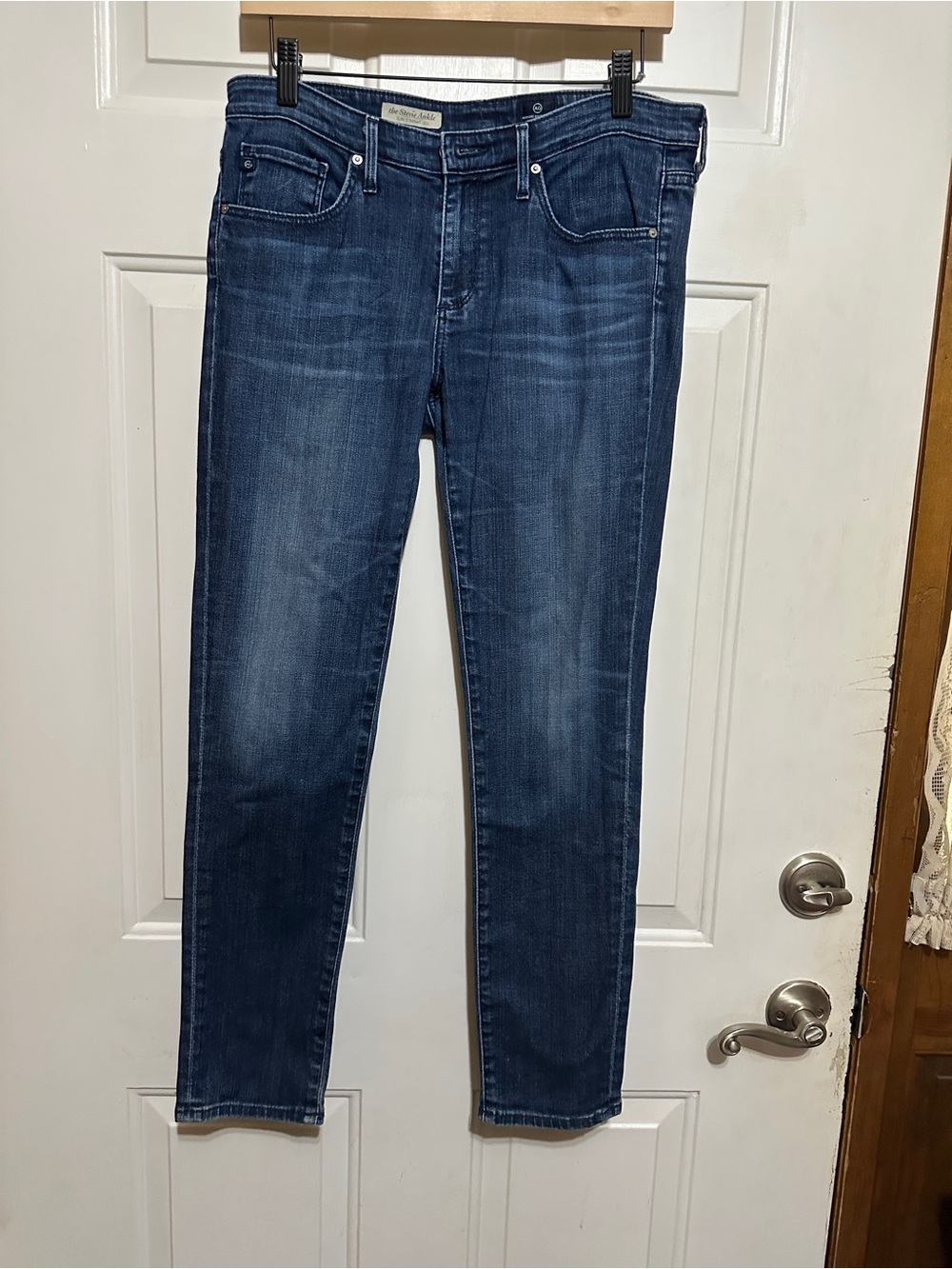 AG Adriano Goldschmied Stevie Ankle Jeans Women 29R Slim Straight Stretch Dark